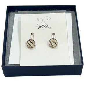Tessoro Sterling Silver Handcrafted Birch Bark Earrings NWT